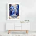 thumbnail image 2 of Chefchaouen Vintage Poster – Moroccan Blue Pearl Art - Chefchaouen Tangier-Tétouan-Al Hoceima Morocco Illustration Travel Poster Architecture Vintage Poster White Framed Wall Art Print 12 x 18 inches, 2 of 3