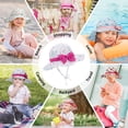thumbnail image 6 of American Trends Baby Sun Hat Toddler Baby Girl Hats UPF 50+ Sun Protection Hat Summer Beach Wide Brim Bucket Caps Sunhat for Baby Girl Infant Kids Rose Red Bow M, 6 of 7
