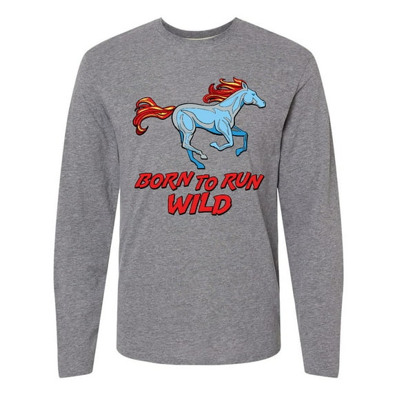 Inktastic Born to Run Wild- galloping horse Long Sleeve T-Shirt