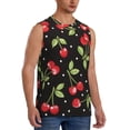 thumbnail image 2 of Bixox Men's Sweet Red Cherry Printed Shirt Sleeveless Fitness Tank Top-3X-Large, 2 of 5