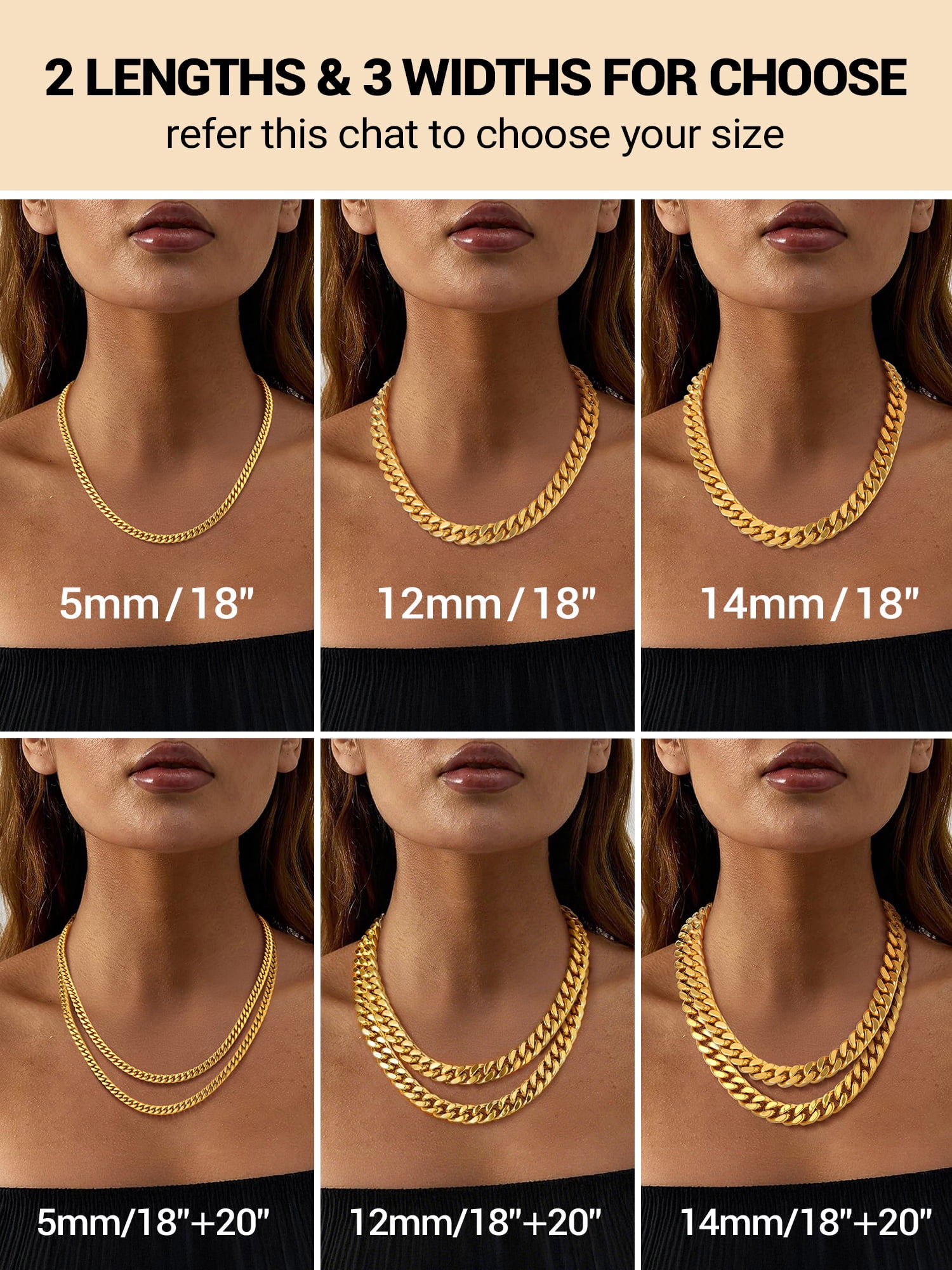 PROSTEEL Chunky Miami Cuban Link Curb Chain Necklace for Women Choker 14K Gold Plated Fashion Chain Jewelry Gifts 14mm 18 Inch Unisex Size