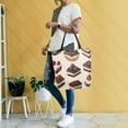 thumbnail image 4 of FORMRS Womens Canvas Tote Bag with Zipper Inner Pocket Shoulder Handbag, Blue Cakes, 4 of 7