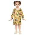 thumbnail image 2 of Girls' long-sleeved dress Camping Girls' A-line dress with ribbed cuffs Soft and comfortable, 2 of 6