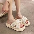 thumbnail image 4 of Platform Dissolved Shoes Seaside Beach Slippers Ins Pearl Sandals Women's Outer Wear, 4 of 14
