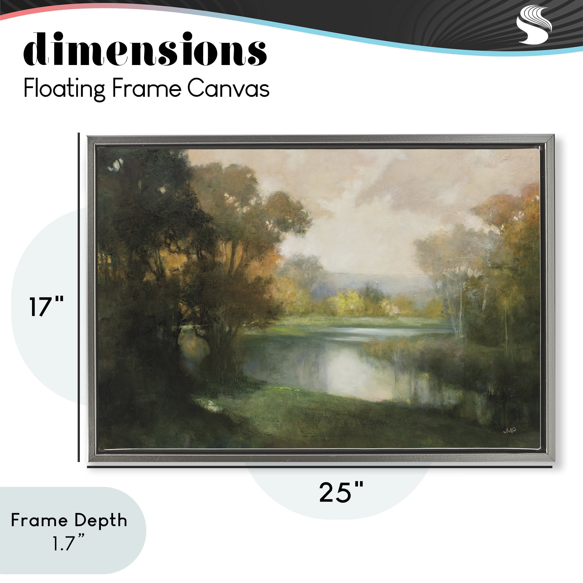 Stupell Industries Lakeside Morning in Autumn Light Gray Framed Floater Canvas Wall Art, design by Julia Purinton