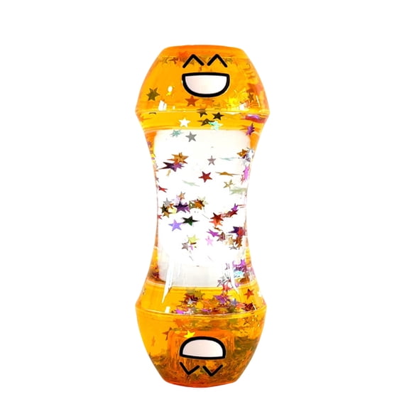 Liquid Motion Bubbler Toy Colorful Hourglass Timer with Droplet Movement, Bedroom, Sensory Play, Cool Home or School Yellow