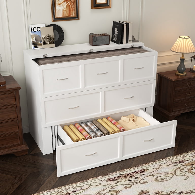 楓図蓋付き向付 3個 箱入り [B24548] Full Size Murphy Bed with Drawer & Dresser, Wall Convertible
