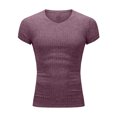 thumbnail image 4 of Mens Short Sleeve T-Shirts V Neck Stretchy Slim-Fit Athletic Workout Tees Tops Casual Solid Color Pullover Breathable Gym Fitness Tshirts, 4 of 8