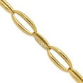 thumbnail image 4 of Auriga Fine Jewelry 18K Yellow Gold Diamond Polished Oval Link 8" Bracelet for Women, 4 of 6