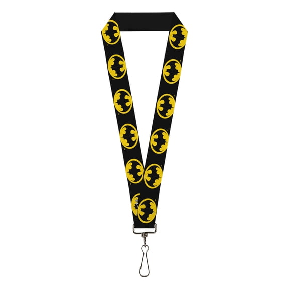 DC Comics Lanyard, Batman 1989 Logo Black Yellow, Elastic