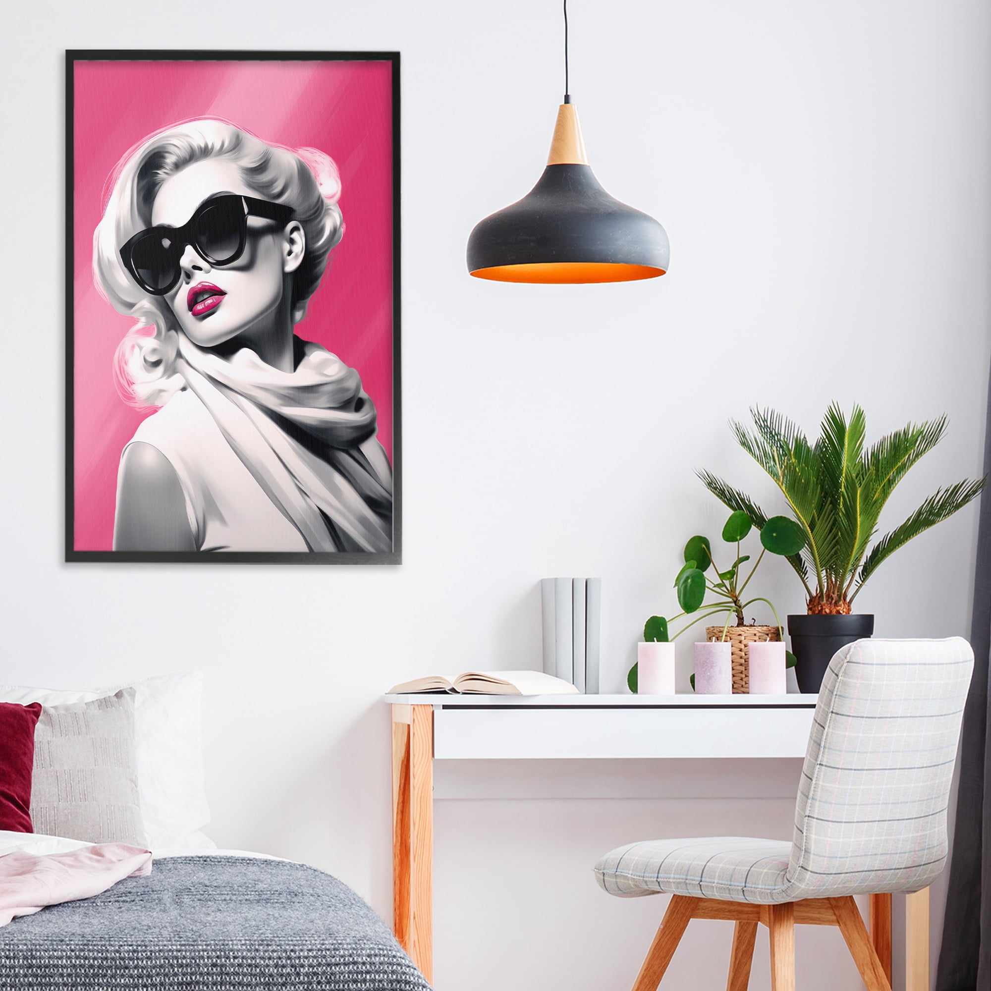 Stupell Industries Vintage Retro Chic Portrait Black Framed Giclee Art, design by Andrea Haase