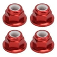 thumbnail image 1 of 4Pcs RC Car Nuts M4 Aluminum Alloy 4mm Inner Diameter RC Car Accessory for 1 / 10 Remote Control VehicleRed, 1 of 12