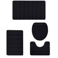 thumbnail image 2 of Dianli Savings 4-Piece Bathroom Mat Set + Foam Padded Bath Rugs + Non-Slip Latex Bottom + Soft Water-Absorbent Toilet Mats + Machine Washable and Quick-Dry Bathroom Decor Gift, 2 of 9