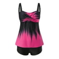 thumbnail image 4 of BOBOGOJP Tankini Swimsuits for Women Tummy Control Two Piece Bathing Suits Flowy Swim Tops with Boy Shorts XL for Size Hot Pink, 4 of 7