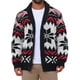 thumbnail image 1 of Suéter de punto con botones y cuello chal de manga larga para hombre 2XL negro rojo, 1 of 6