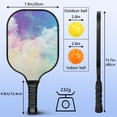 thumbnail image 4 of Pickleball Paddles Set Of 2, Fiberglass Surface, Fluid Smoke Aurora Art Style, 4 Balls & Bag, 4 of 5