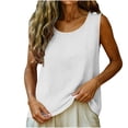 thumbnail image 5 of Tank Tops for Women Solid Color Sleeveless Crew Neck Trendy Casual Dressy Pullover Shirt Workout Blouses, 5 of 7
