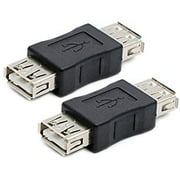 2 Pack USB 2.0 AF/AF Plug Type A Female to Type A Female Adapter Connector Converter Compatible with Laptop Computer