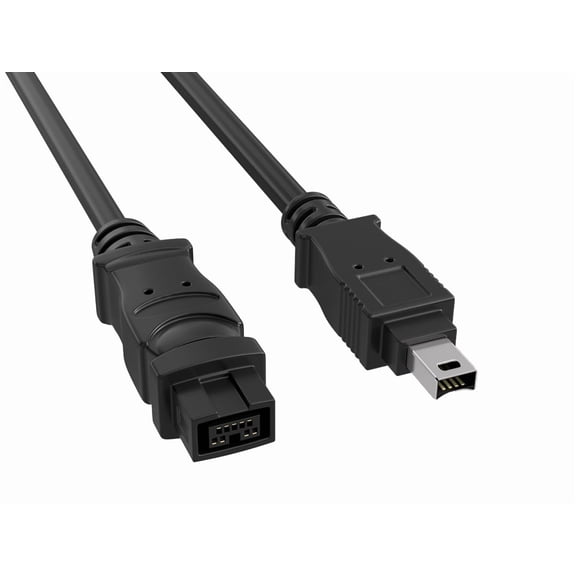 Cable Leader 6ft IEEE 1394b FireWire 800 9-pin to 4-pin Male to Male Data Transfer Cable, Black