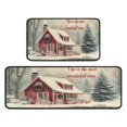 thumbnail image 2 of 2 Piece Christmas Plaid Kitchen Rug Sets Xmas Forest Rustic Farmhouse Kitchen Floor Mat Absobent Kitchen Rugs and Matsfor Cook Home Decor (47x17+30x17 Inches), 2 of 7