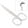 thumbnail image 6 of BIMZUC Stainless Steel Eyelashes Trimmer Scissors, Professional Eyebrows Beard Shaping Beauty Tool with Ergonomic Curved Blades, Silver, 3.5 inches / 8.89 cm Length, Universal Grooming Accessory, 6 of 10