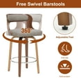 thumbnail image 4 of FANCROU 26 inch Swivel Counter Height Bar Stools Set Of 1, PU Leather Seat With Bentwood Back And Legs, Gray, 4 of 6