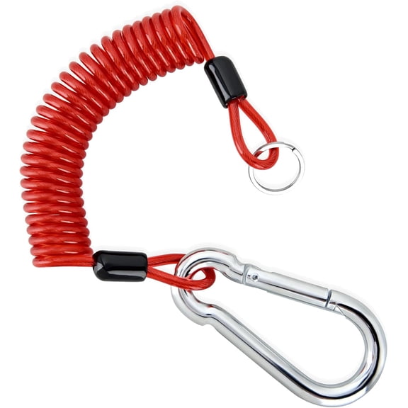 Nilight Breakaway Trailer Cable Heavy Duty Stainless Steel Spring Towing Coiled Wire Extend to 6FT Safety Straps Ground Clip Break Switch Replacement for Tow Hitch RV Camper Boat