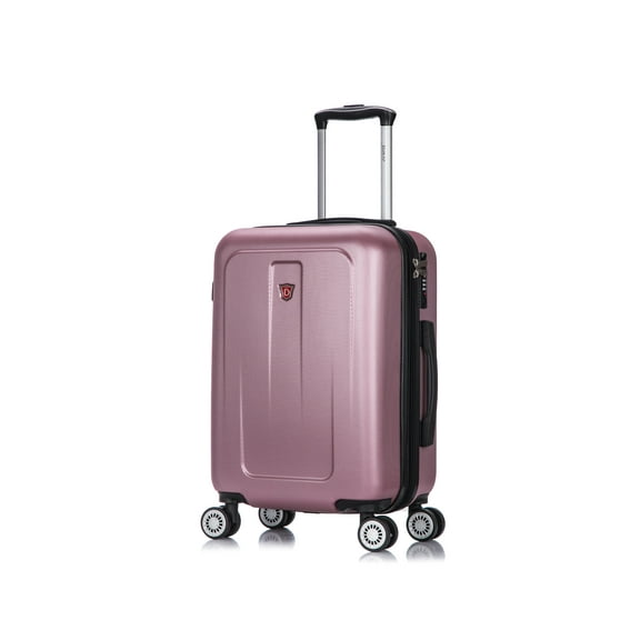 DUKAP Crypto 20" Hardside Lightweight Luggage with Spinner Wheels, Handle and Trolley, Rose Gold