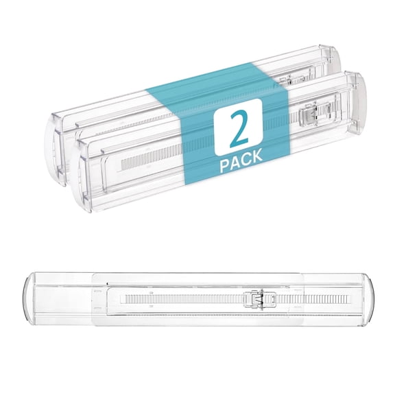 2 Pack Drawer Dividers for Clothes, 3.15" High 11.3"-19.7" Adjustable Expandable Dresser Drawer Organizer, Clear Plastic Separators for Dresser,Underwear, Cosmetic, Toiletries