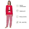 thumbnail image 2 of Family Matching Santa Themed Holiday Pajama Set, Festive Red and White Striped Pattern with Pet Outfit, 2 of 7