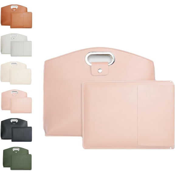 Laptop Tote Bag Set, 2-Piece Waterproof Leather Computer Briefcase & Crossbody Purse for Women, Professional Work Tote with Organizer for 14-15.6 Inch Laptops