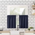 thumbnail image 3 of Nvzi Half Window Curtains for Kitchen, 1 slice Dark blue Curtains & Valances, 137*61cm Light Filtering Rod Pocket Curtains for Small Windows, Easy to Install Polyester Curtain, 3 of 4