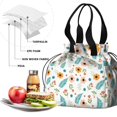 thumbnail image 4 of Pioneer Flower Floral Print Pattern Drawstring Lunch Bag Women - Drawstring Lunch Bag Insulated for Work Office - Stain-Resistant Large Lunchbags for Women with Multi-Pockets, 4 of 6