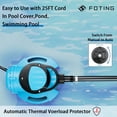 FOTING Pool Cover Pump Automatic Submersible 2250 GPH 25ft Cord ...