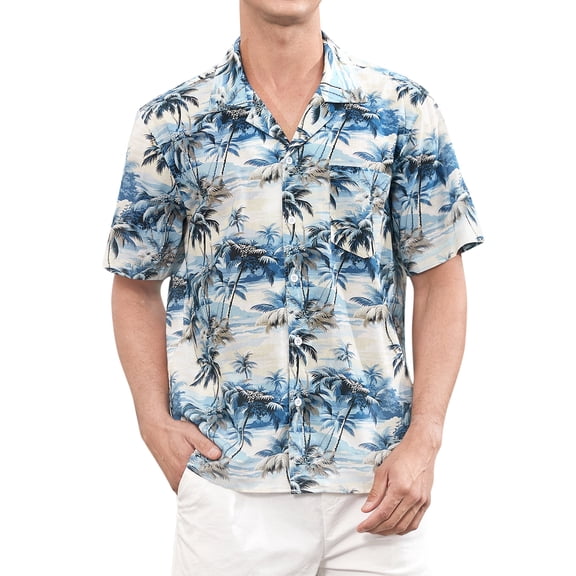 Men's Hawaiian Shirt Short Sleeve Button Down Shirts Summer Tropical Holiday Beach Vacation Shirts