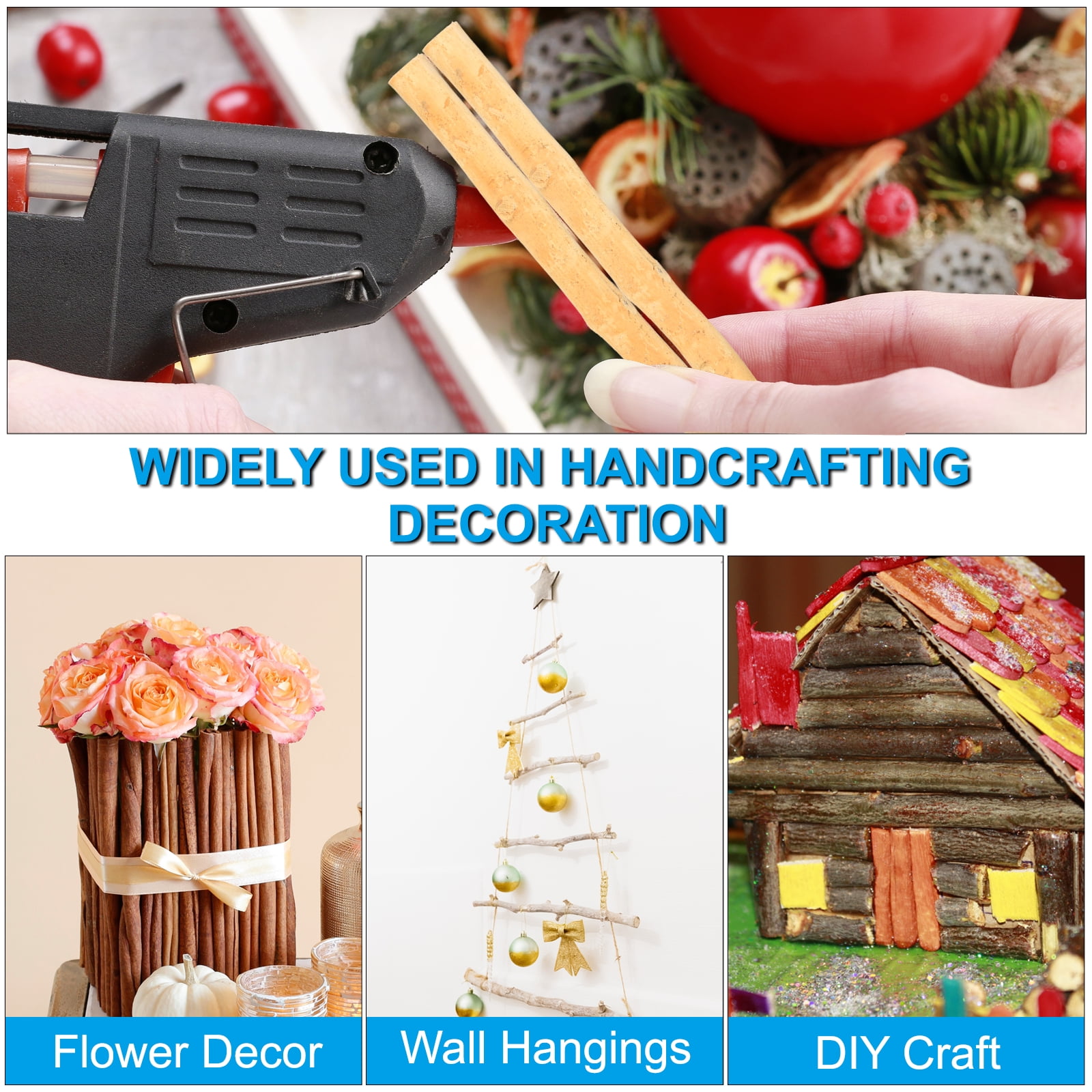 Uxcell 8 Pcs / 40cm Wood Log Sticks, 0.6-1.2inch inch in Diameter Natural Wood Craft Sticks, Dried Wood Sticks Decorative Wood Branch Sticks for DIY Crafts Accessory Photo Props, Wood Color