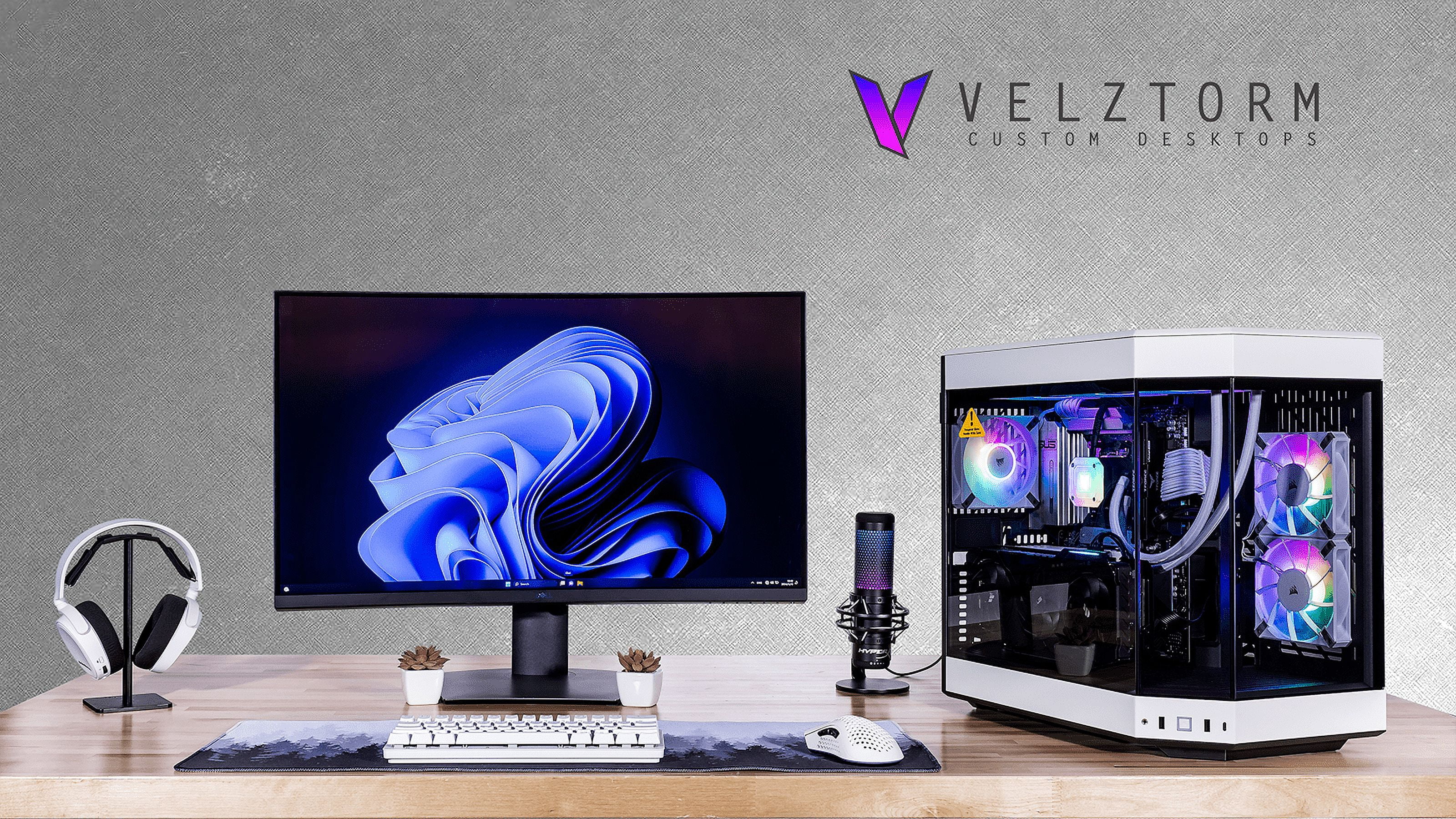 Velztorm Praetix 3D Desktop PC (AMD Ryzen 7 9800X3D, GeForce RTX 5070 Ti, 32GB DDR5, 2TB PCIe SSD, RGB Fans, 360mm AIO, 1000W PSU, WiFi 7, Bluetooth 5.4, RJ-45, HDMI, Win 11 Home)