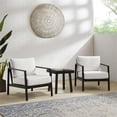 thumbnail image 2 of Linon Turner 3 Piece Outdoor Chair & Table Set White Cushions in Black Aluminum, 2 of 18