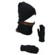thumbnail image 1 of Gorro de invierno Sunnimix Negro Sombrero Bufanda y Guantes, 1 of 8
