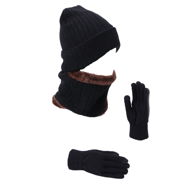 Gorro de invierno Sunnimix Negro Sombrero Bufanda y Guantes