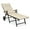 Brown+Beige, variant on Patiojoy Outdoor Rattan Wicker Lounge Chair Folding Patio Chaise w/ Wheels