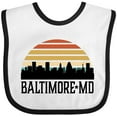 thumbnail image 3 of Inktastic Baltimore Maryland Skyline Sunset Boys or Girls Baby Bib, 3 of 4