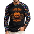 thumbnail image 4 of Halloween Long Sleeve Shirts for Men Funny Spooky Ghost Witch Pumpkin Printed Moisture Wicking Lightweight Athletic Workout Tops for Holiday Wear, 4 of 5