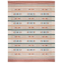 SAFAVIEH Cotton Kilim Kilim Southwestern Cotton Area Rug, Brown/Ivory, 8' x 10'