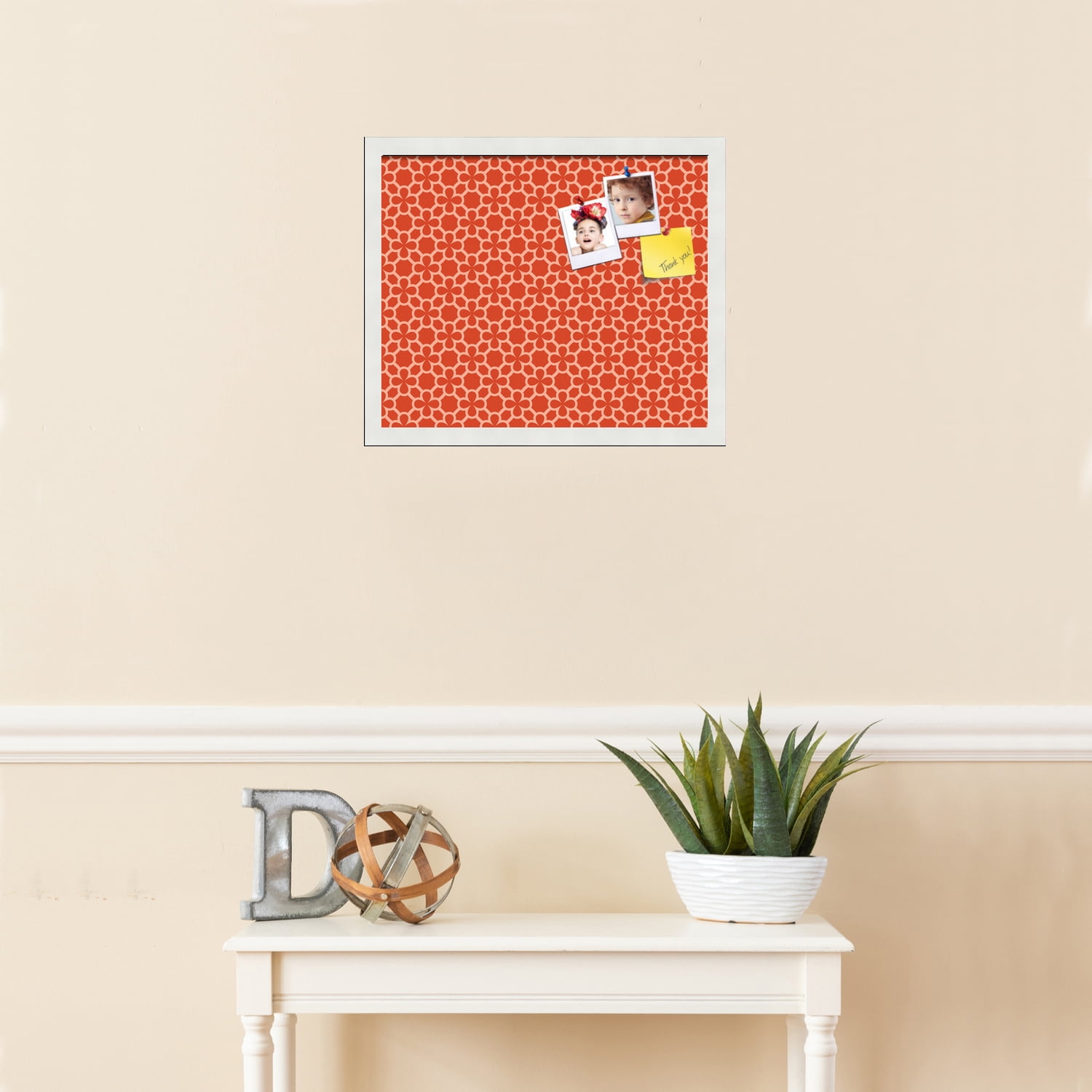 PinPix ArtToFrames 16x13 Custom Cork Bulletin Board    Poster Board Has a Fabric Style Canvas Finish, Framed in Satin White Frame (PinPix-597)