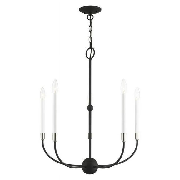 Livex Lighting 46065 Clairmont 5 Light 24" Wide Candle Style Chandelier - Black