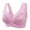 Hot Pink, variant on Lolmot Women's Plus Size Front Closure Wirefree Jacquard Back Support Posture Bra Solid Color Soft Cotton Bra