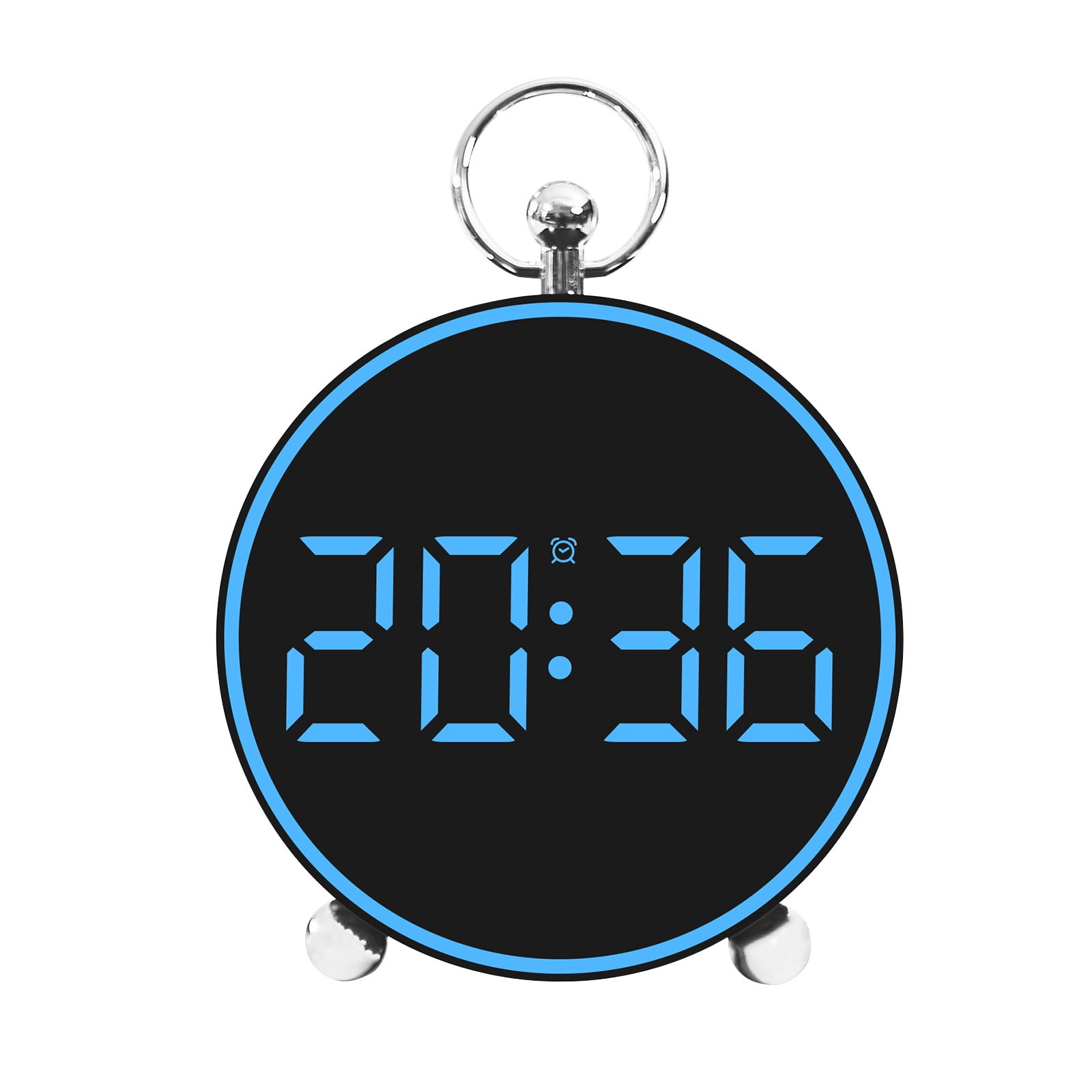 LED Digital Alarm Clock With Temperature Display Bedside Electronic Clock USB Powered For Home Office Blue