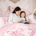 thumbnail image 5 of Erosebridal Pink Bowknot Bedding Sets Full with Comforter, Retro Initial K Letter Duvet Insert, Love Decor, Reversible 3pcs, 5 of 7