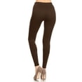 thumbnail image 3 of Women's Solid Color Basic Soft Comfy Elastic Waistband High Waist Leggings, 3 of 4